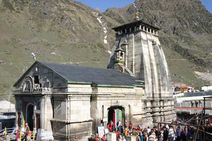 Kedarnath temple, the stone Shiva shrine in the Garhwal Himalaya of Uttarakhand